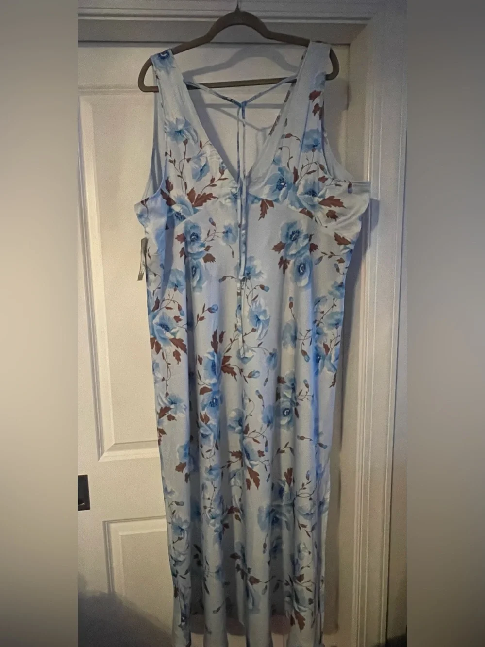 wild fable Light Blue Floral Lace-Trim Dress